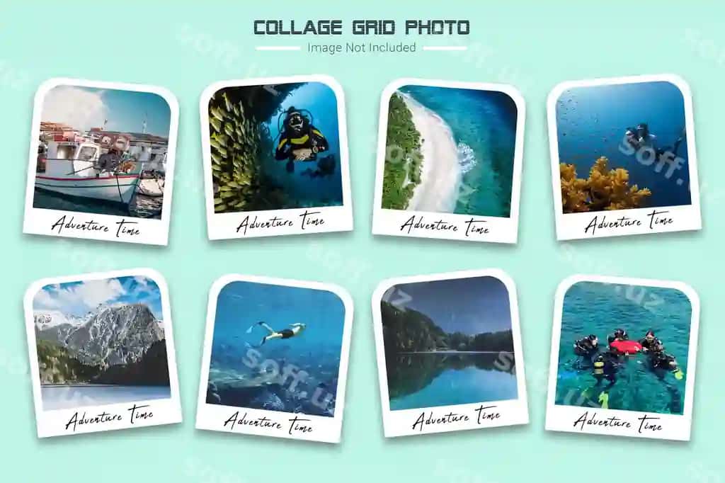 Psd kollej foto freym namunasi | Psd collage photo frame mockup