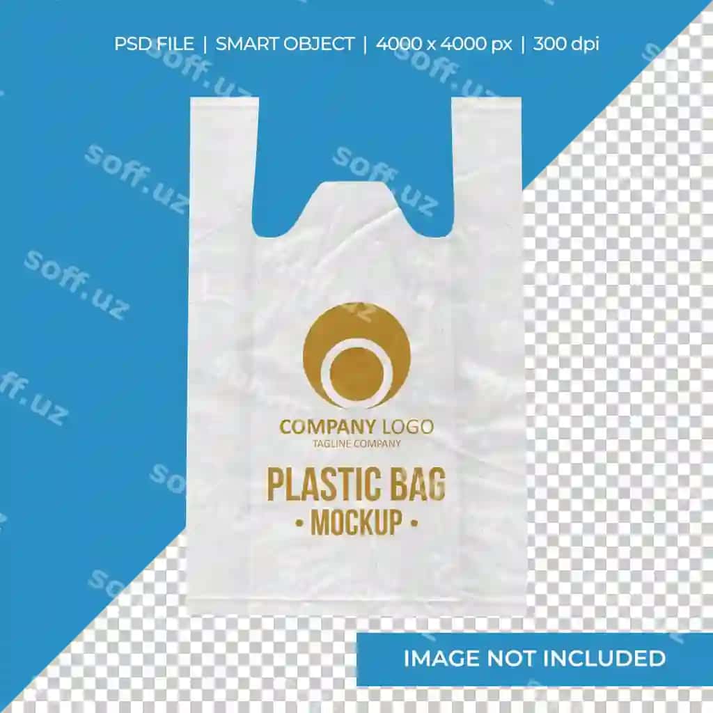 Plastik xarid sumkasi namunasi | Plastic shopping bag mockup
