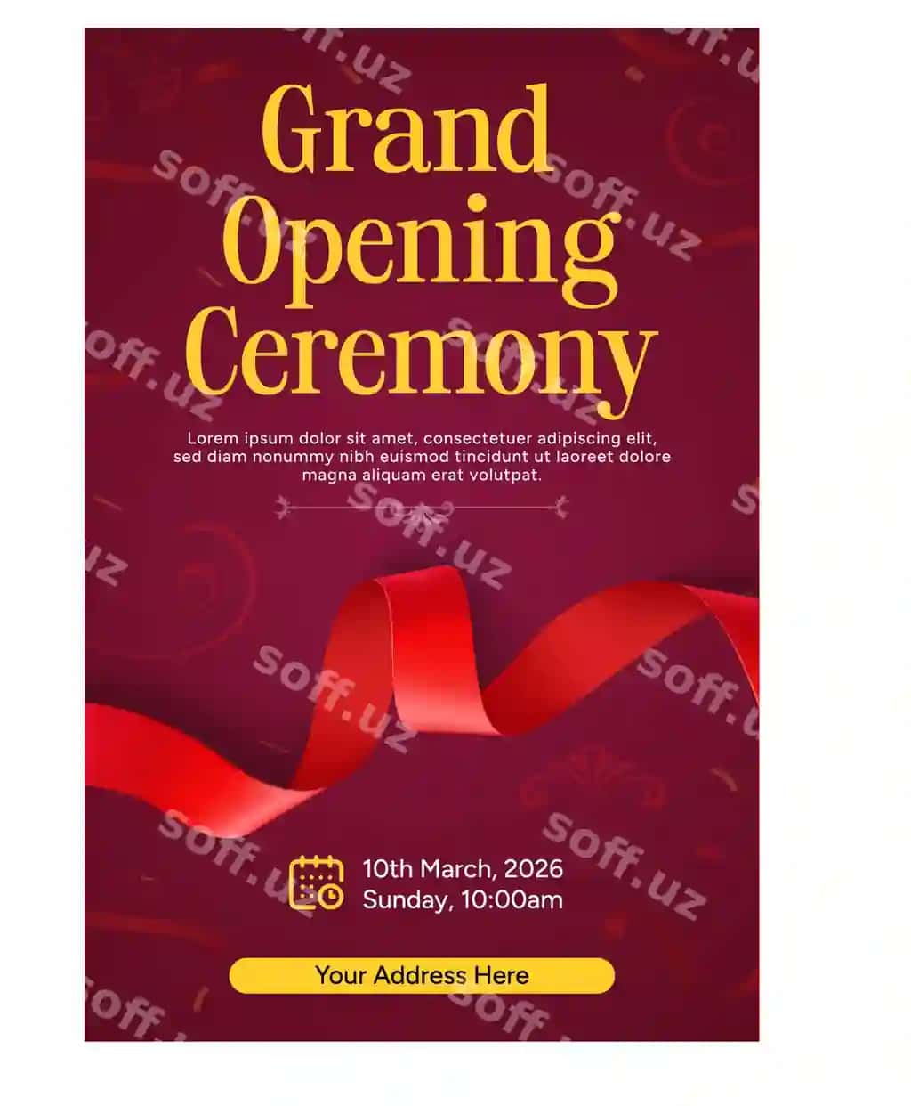 Vektor katta ochish marosimi uchun shablon flyer dizayn reklamasi | Vector grand opening ceremony template flyer design advertising 2