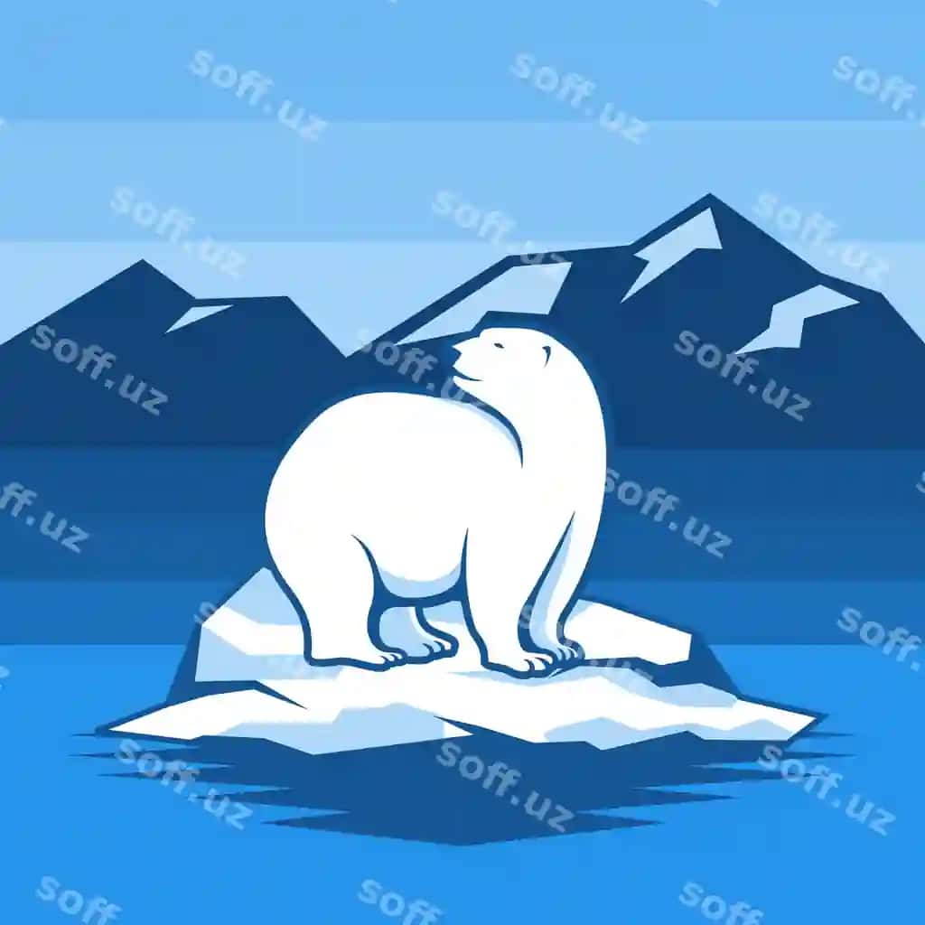Shimoliy ayiq illustratsiyasi | Polar bear illustration 2