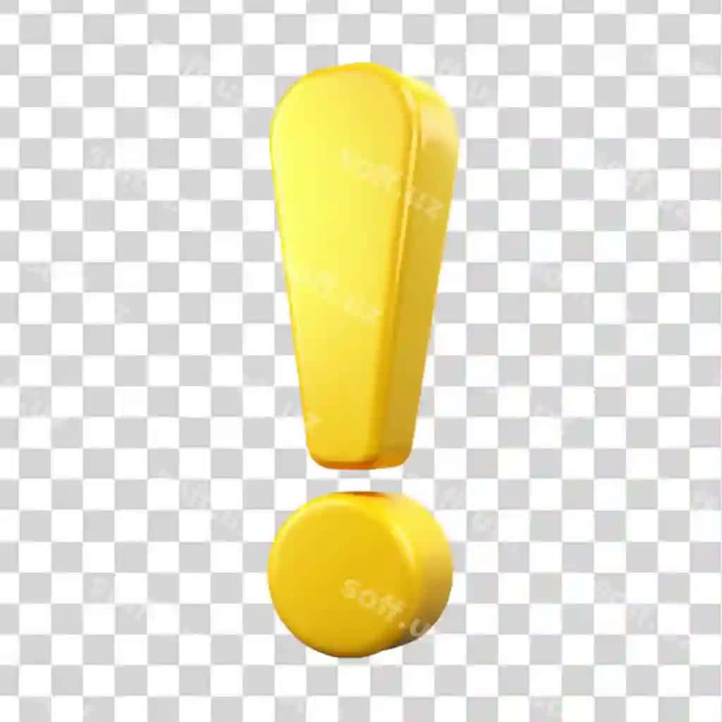 Chuqur belgisi sariq rangda ajraltirilgan shaffof fonda | Exclamation mark yellow colour isolated transparent background