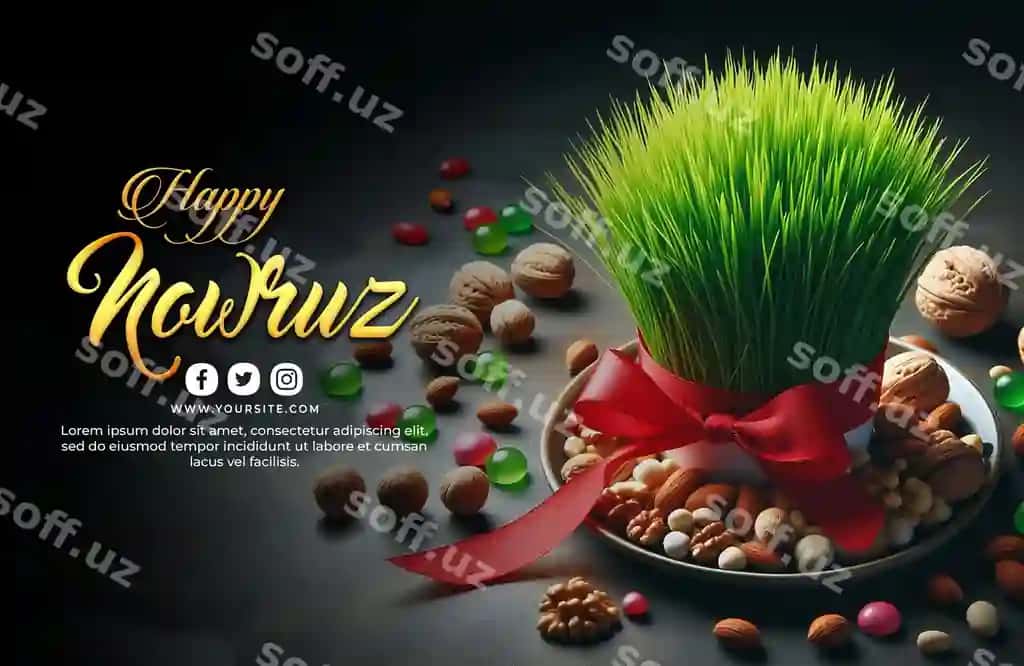 Psd Nowruz kuni tabrik Eron yangi yili banner shabloni | Psd happy nowruz day iranian new year banner template