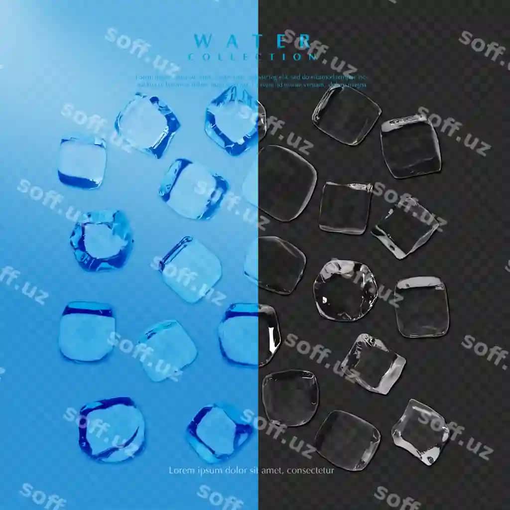 Buz 3d render ko'k toza sof buz | Ice 3d render blue clean pure ice
