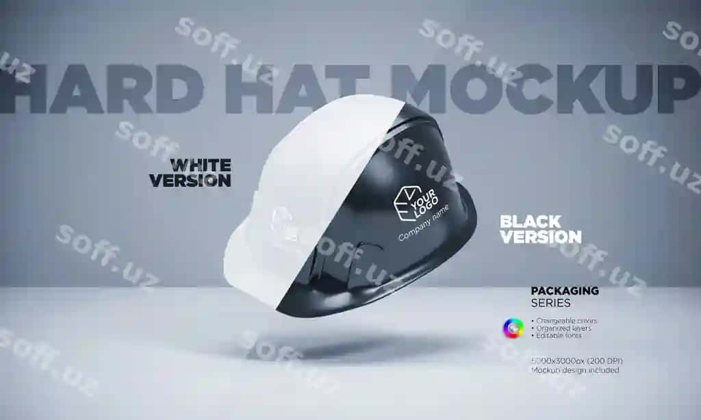Qurilish bosh poyog'i namunasi | Construction helmet mockup