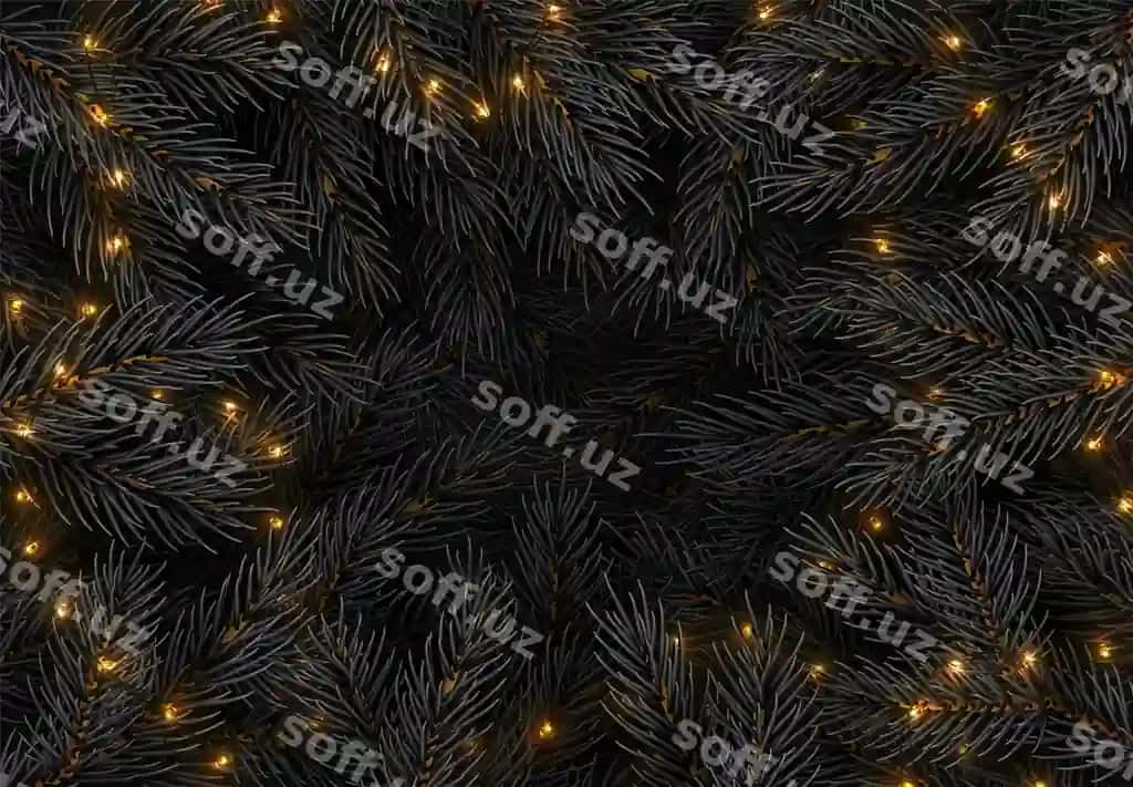 Yangi yil daraxtining darahtlari bayramlik Yangi yil chegara yashil chinar naqshi | Christmas tree branches festive xmas border green branch pine pattern 2