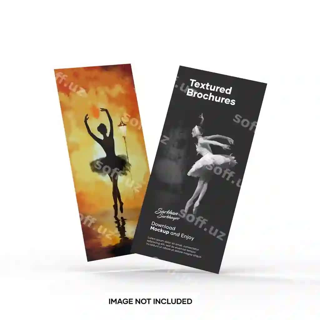 Ikki teksturali broshyurlar namunasi | Two textured brochures mockup