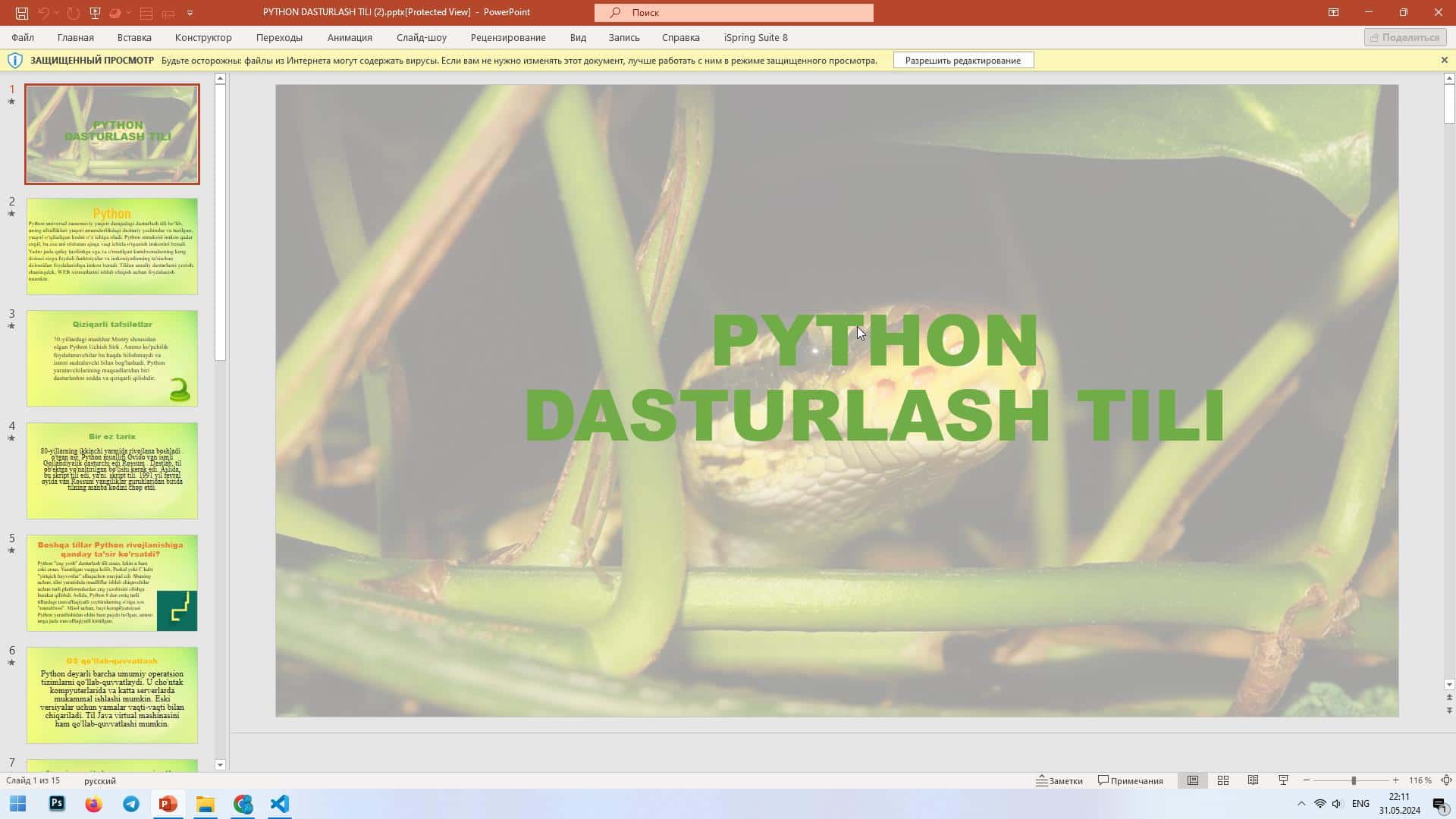 PYTHON DASTURLASH TILI