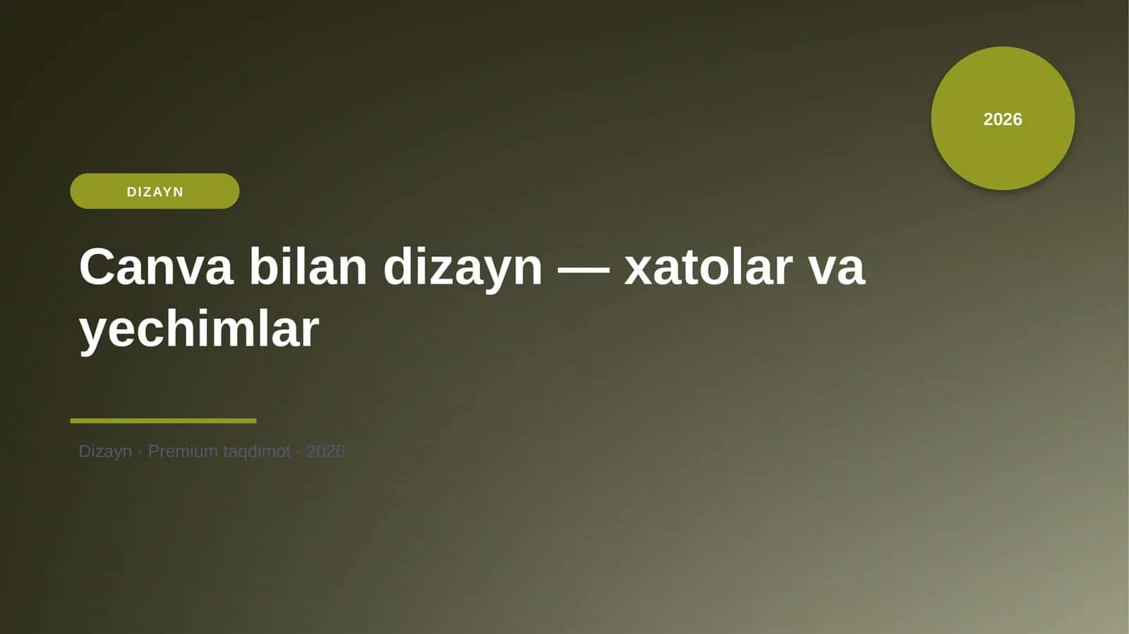 Canva bilan dizayn — xatolar va yechimlar