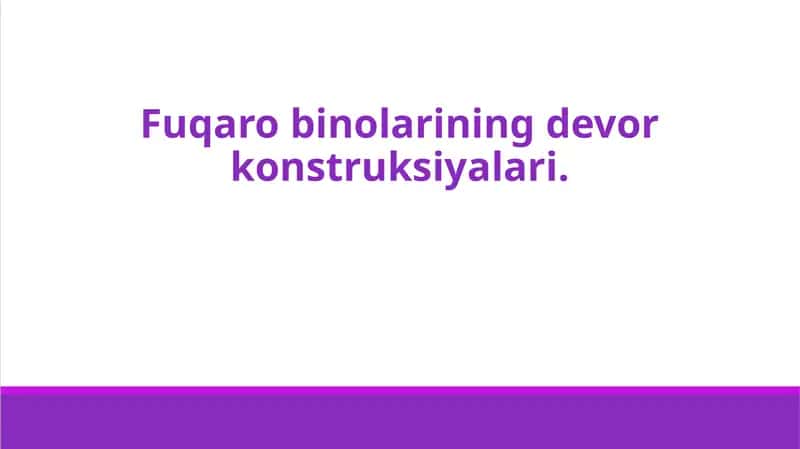 Fuqaro binolarining devor konstruksiyalari