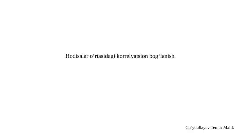 Korrelyatsion bog‘lanish