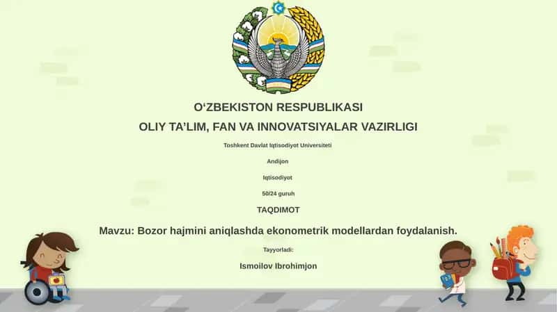 Bozor hajmini aniqlashda ekonometrik modellardan foydalanish
