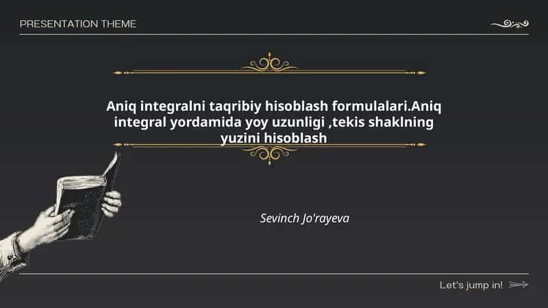 Aniq integralni taqribiy hisoblash formulalari