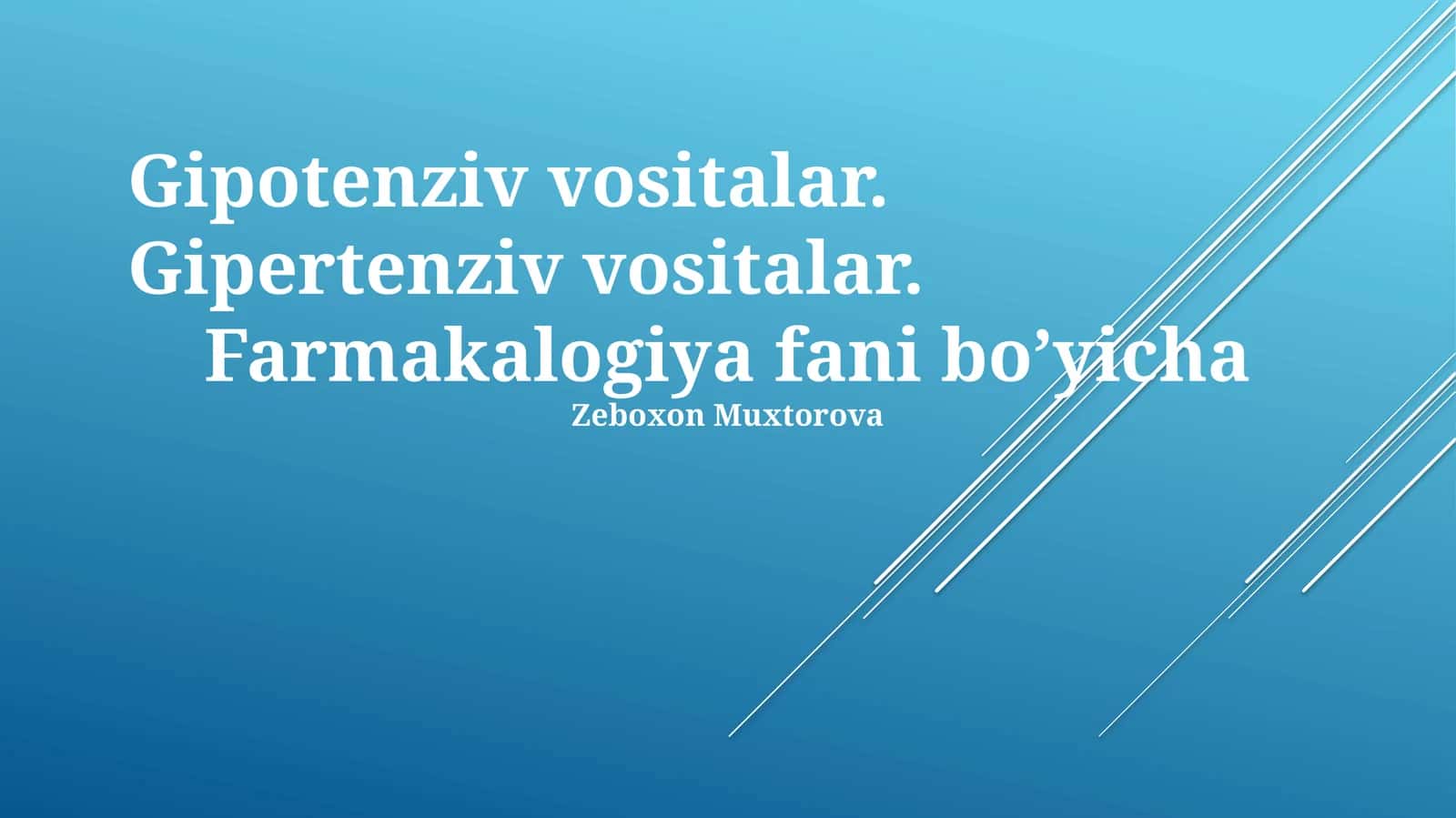 Gipotenziv vositalar