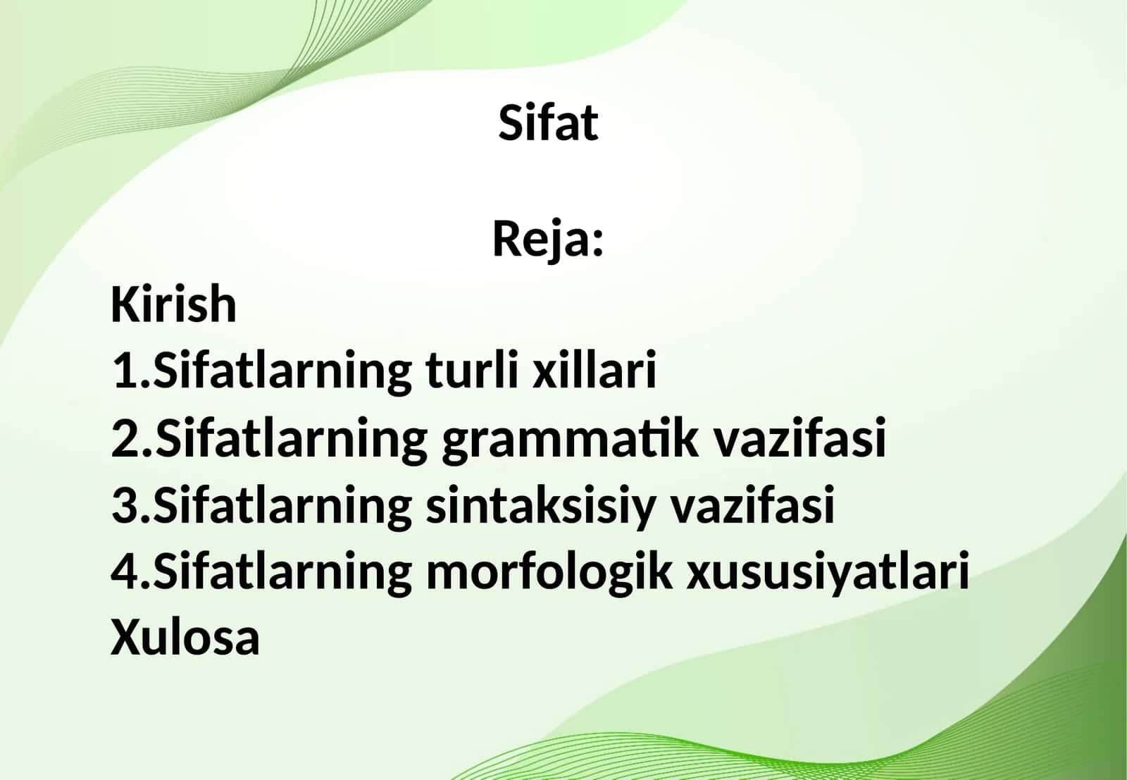 Sifatlar