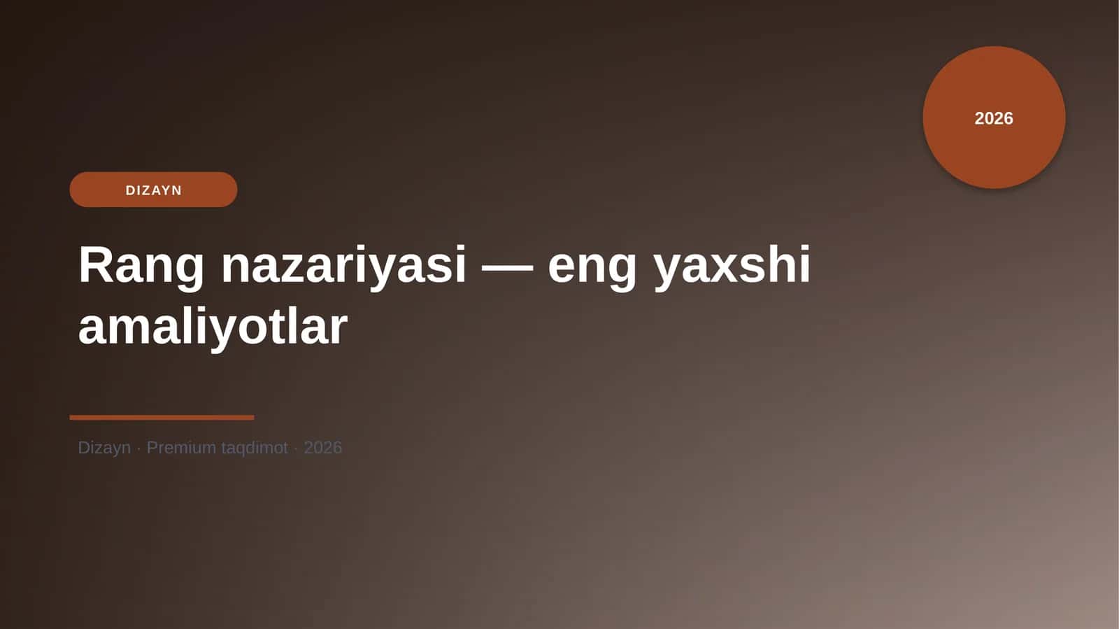 Rang nazariyasi — eng yaxshi amaliyotlar