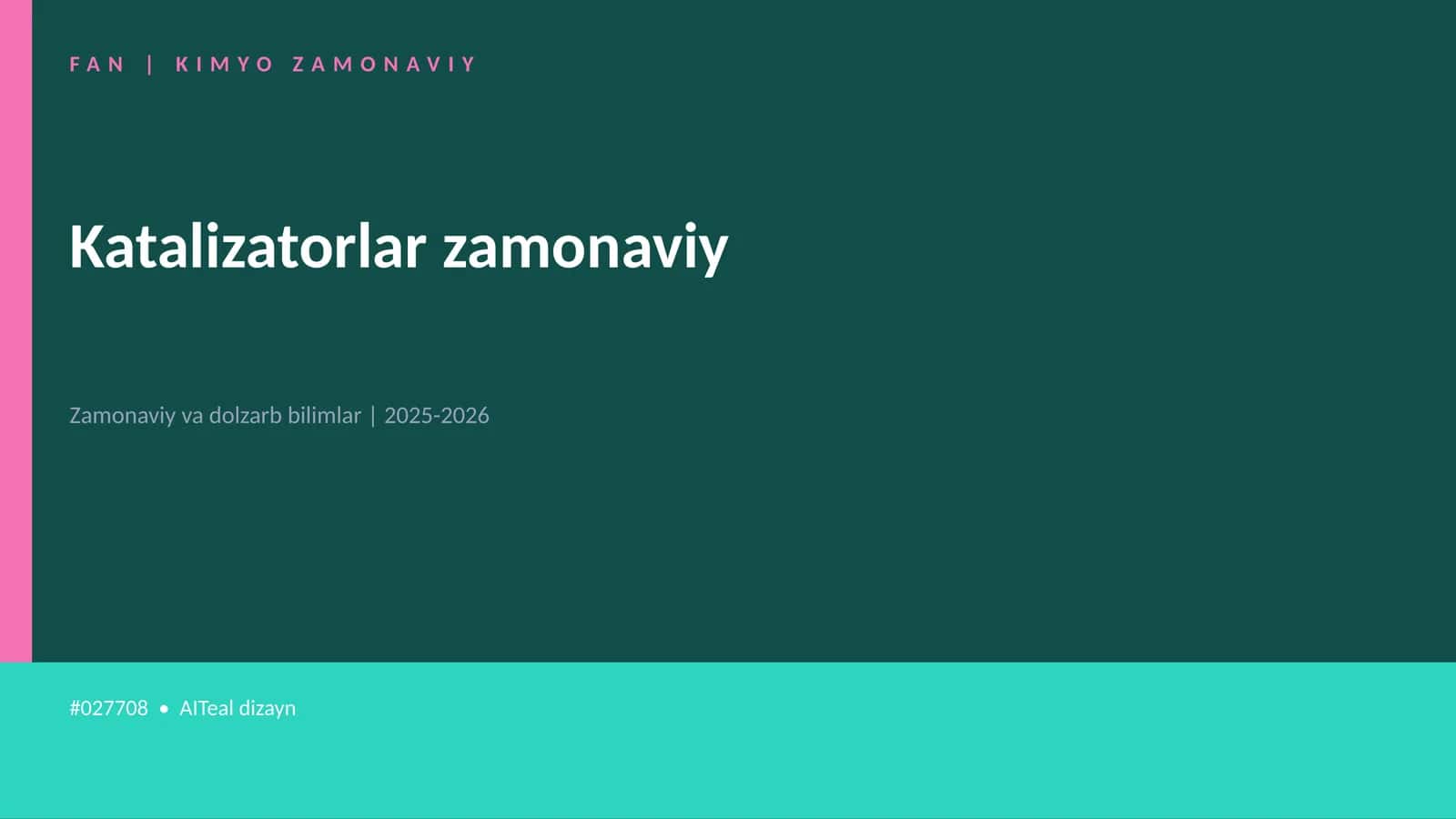 Katalizatorlar zamonaviy
