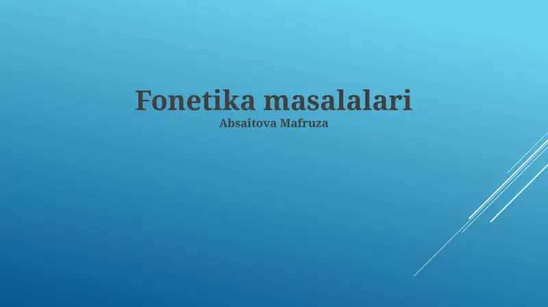 Fonetika masalalari