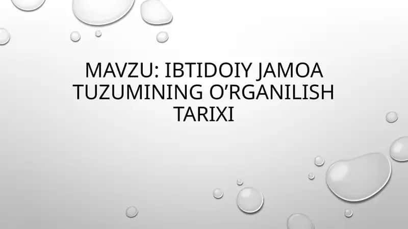 Ibtidoiy jamoa tuzumining o’rganilish tarixi