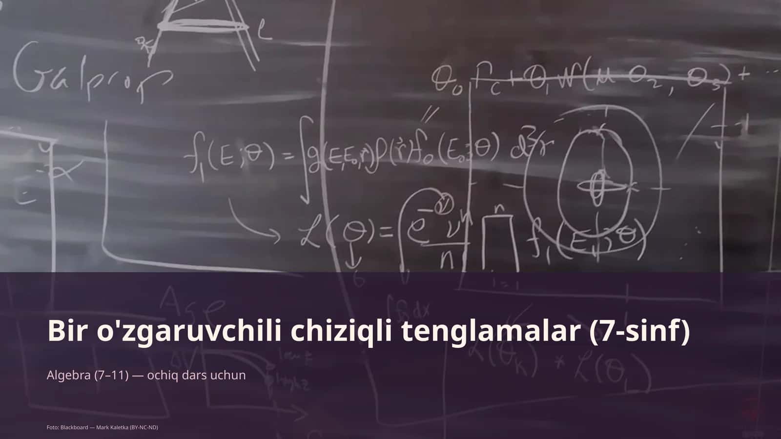 Bir o'zgaruvchili chiziqli tenglamalar (7-sinf)