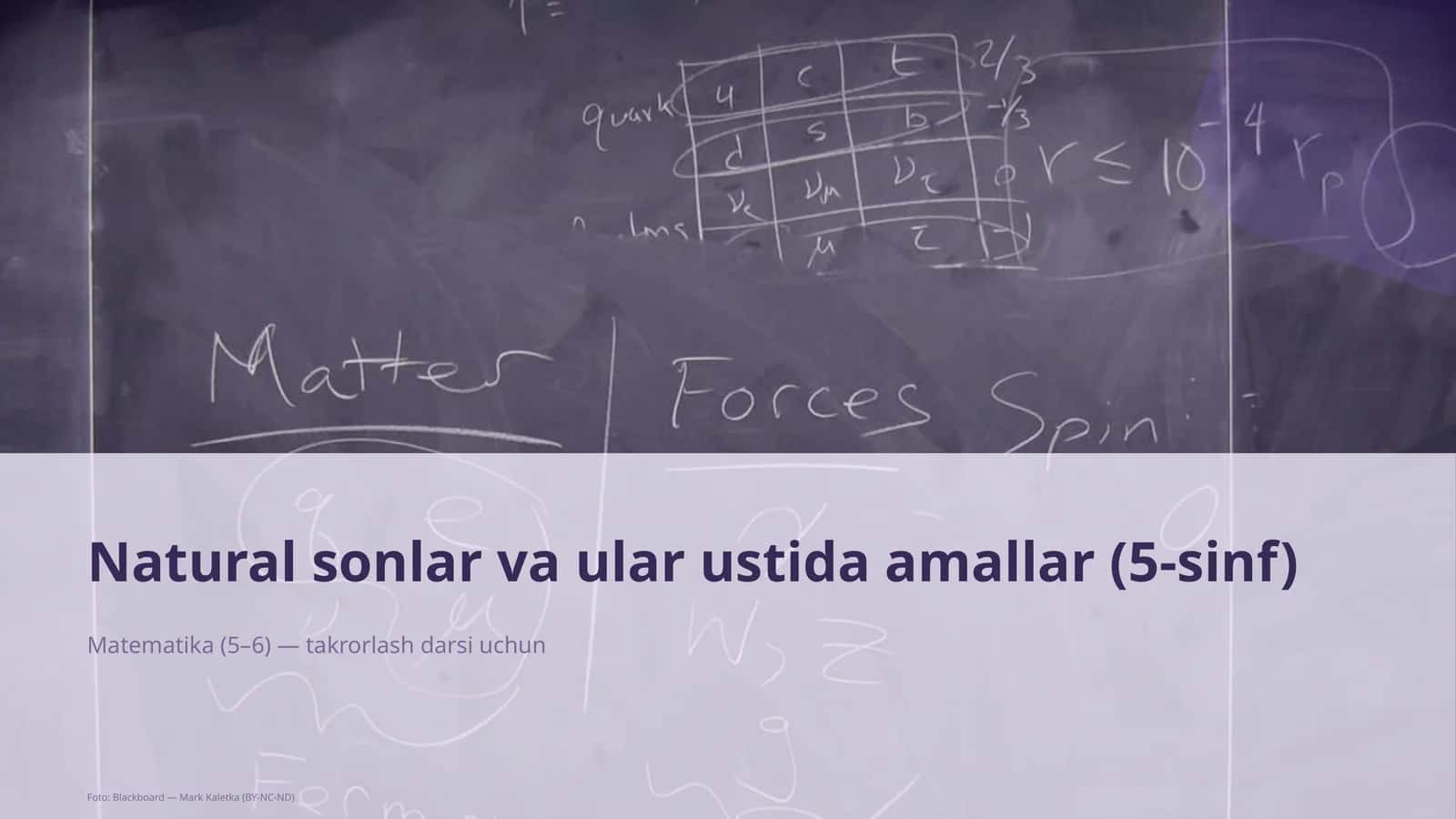 Natural sonlar va ular ustida amallar (5-sinf)
