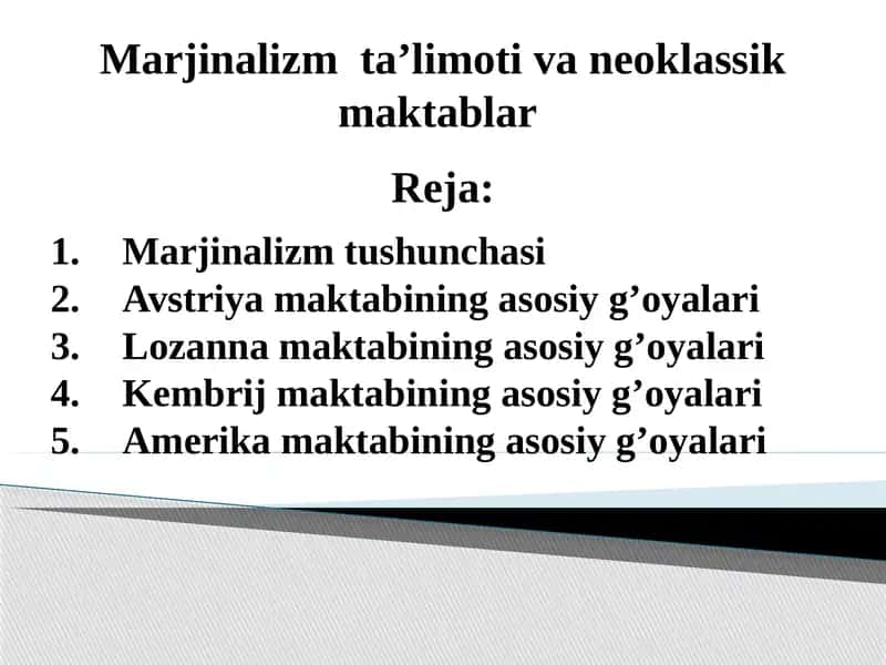 Marjinalizm tushunchasi