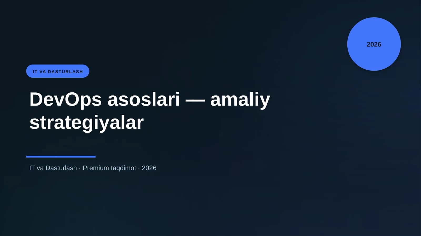 DevOps asoslari — amaliy strategiyalar