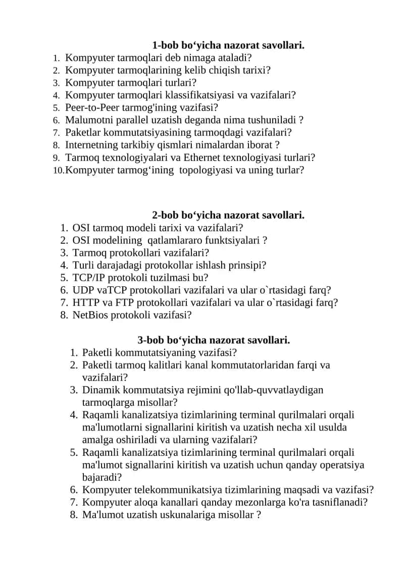 OSI modeli tarixi va vazifalari
