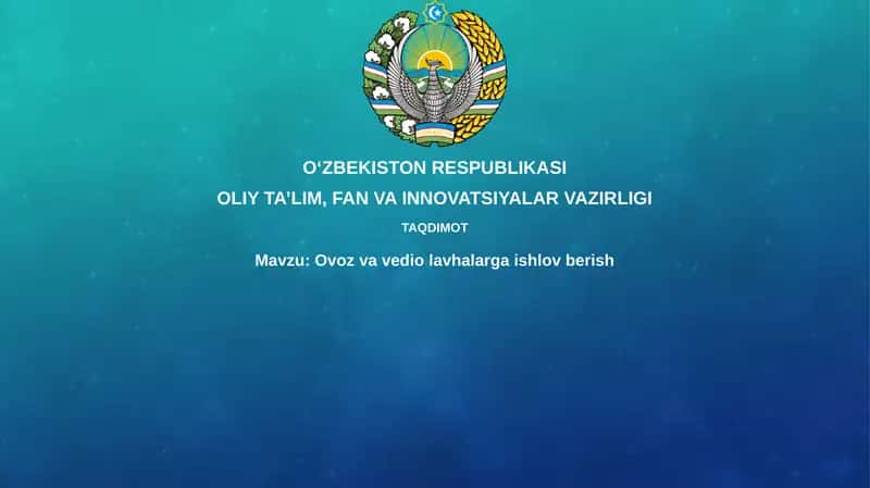 Ovoz va vediolavhalariga ishlov berish