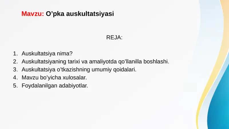 O’pka auskultatsiyasi