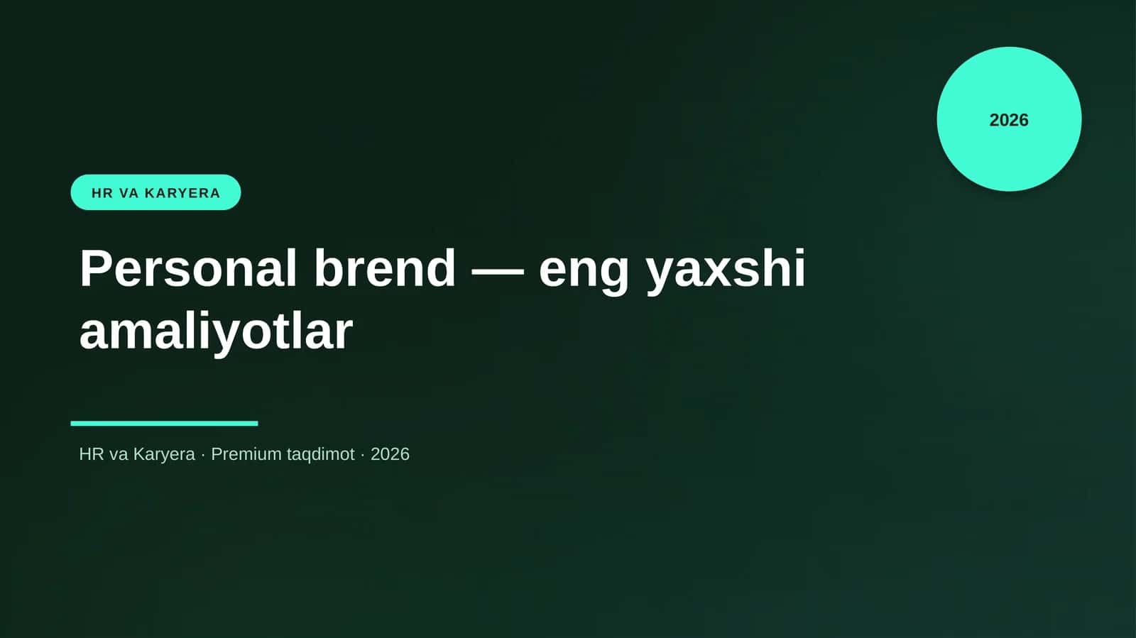 Personal brend — eng yaxshi amaliyotlar