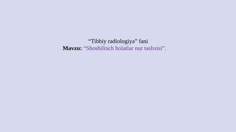Tibbiyradiologiya