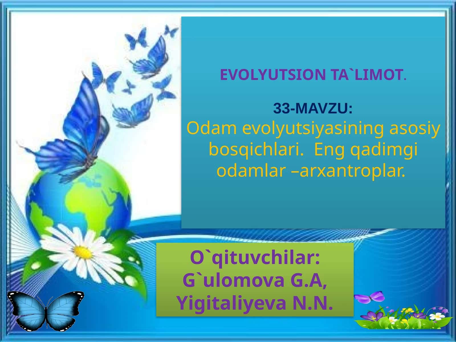EVOLYUTSION TA`LIMOT.33