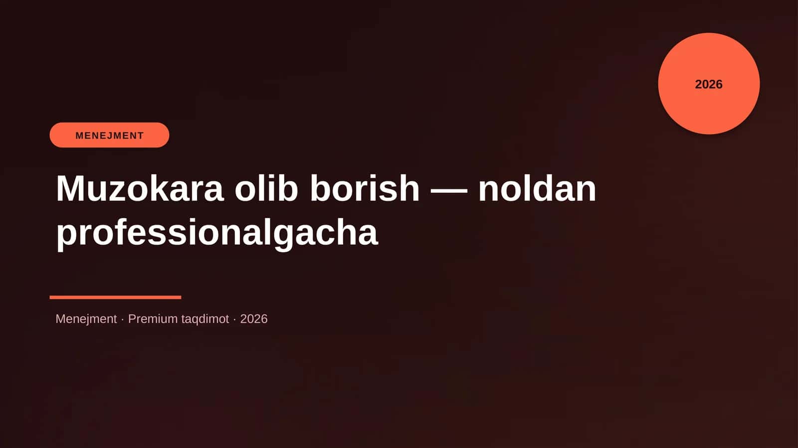 Muzokara olib borish — noldan professionalgacha