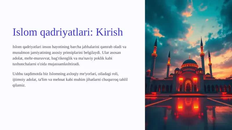 Islom qadriyatlari: Kirish