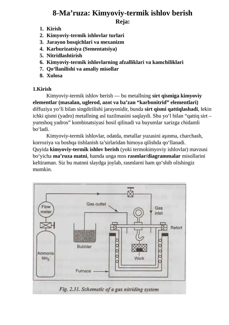 Kimyoviy-termik ishlovlar