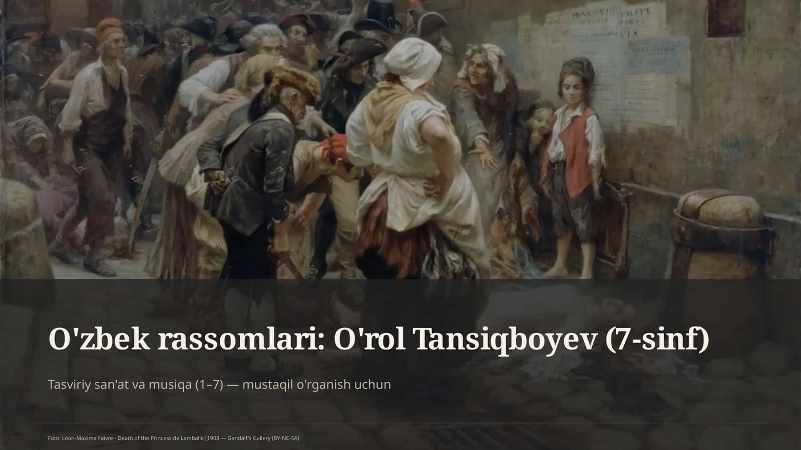 O'zbek rassomlari: O'rol Tansiqboyev (7-sinf)