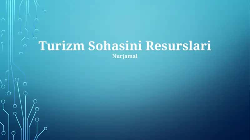 Turizm Sohasini Resurslari