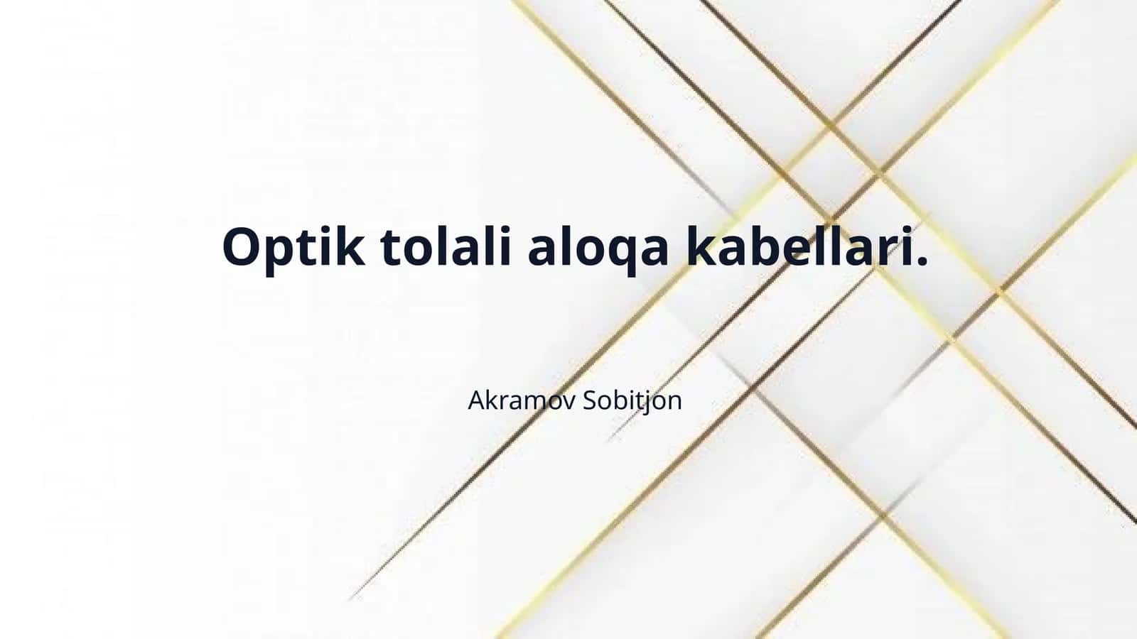 Optik tolali aloqa kabellari.