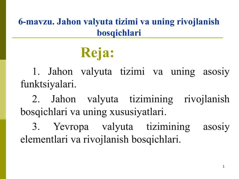 Jahon valyuta tizimi