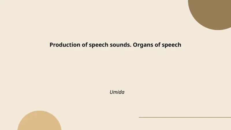 Organs of speech