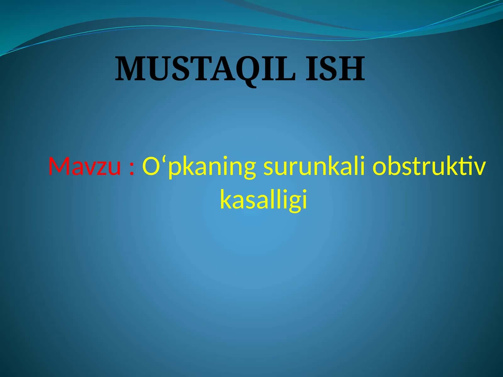 O‘pkaning surunkali obstruktiv kasalligi
