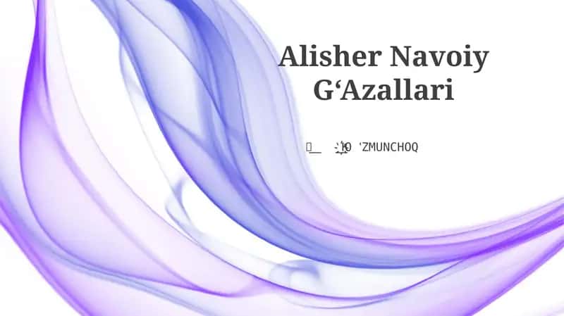Alisher Navoiy G‘Azallari