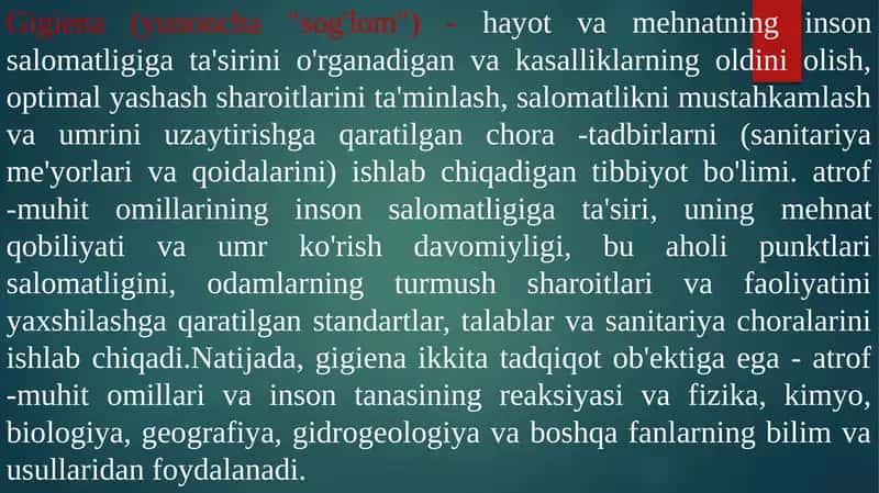 Gigiena (yunoncha"sog'lom")