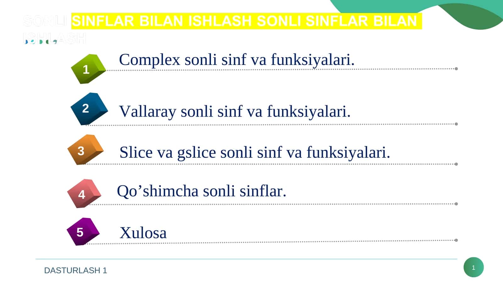 Complex sonli sinf va funksiyalari