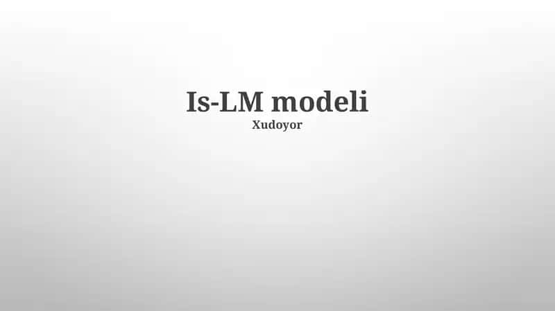IS-LM modeli