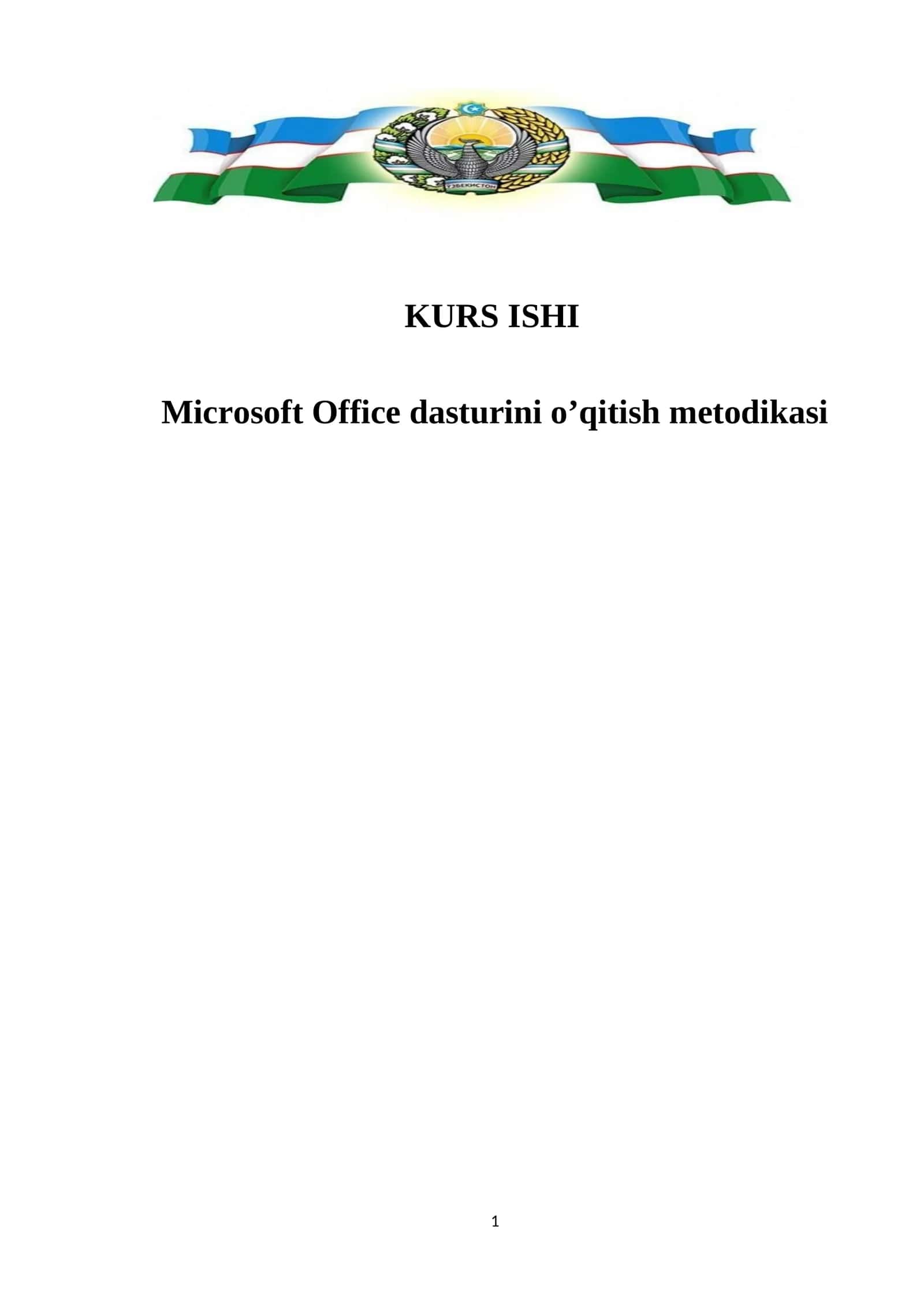 Microsoft Office dasturini o’qitish metodikasi
