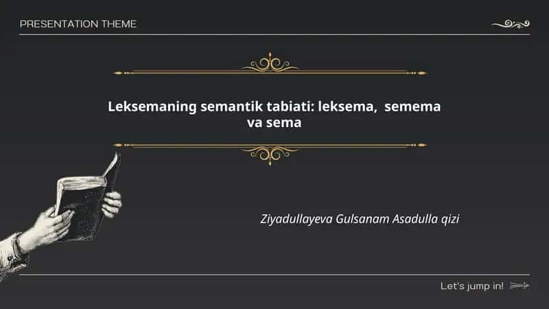 Leksemaning semantik tabiati: leksema, semema va sema