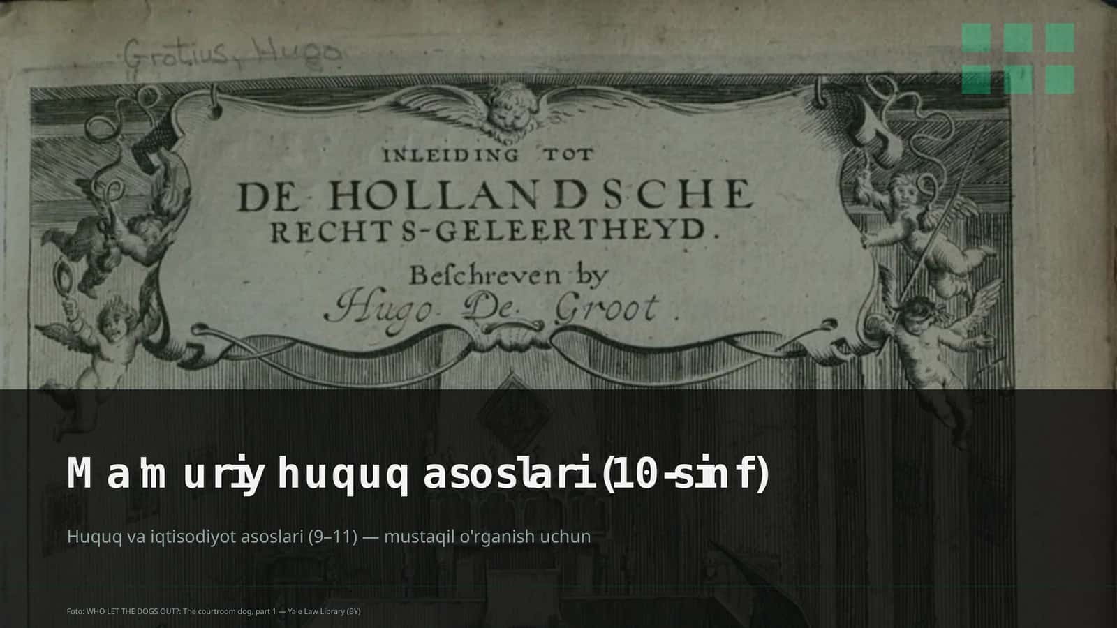 Ma'muriy huquq asoslari (10-sinf)