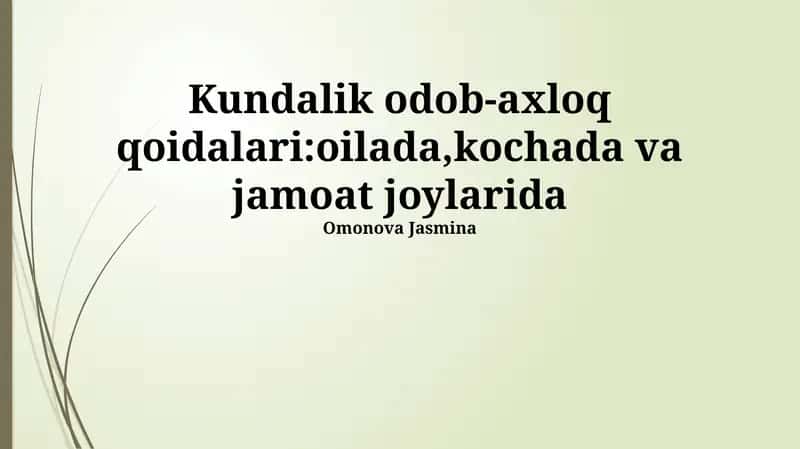 Kundalik odob-axloq qoidalari