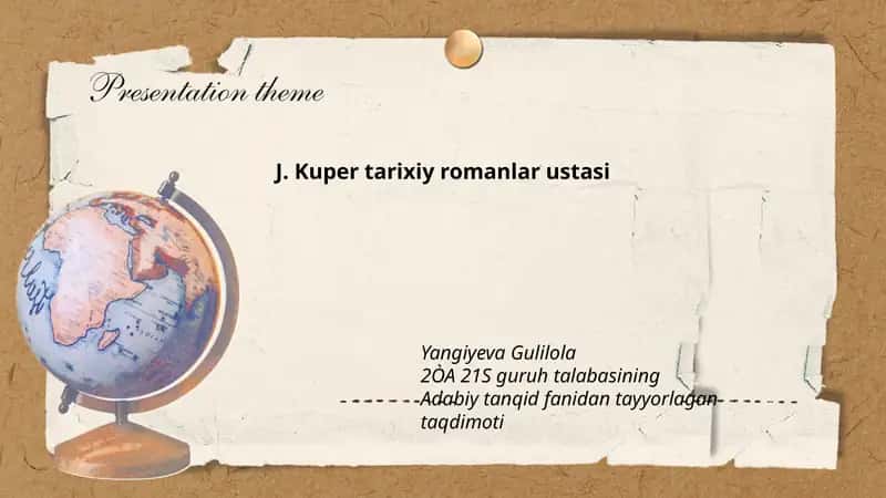 J. Kuper tarixiy romanlar ustasi
